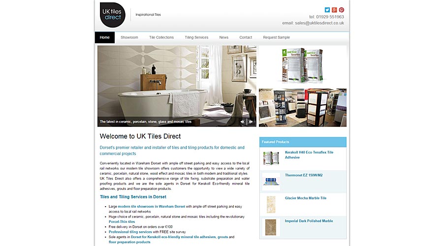 New website for Dorset base tile and bathroom retailer UK Tiles Direct