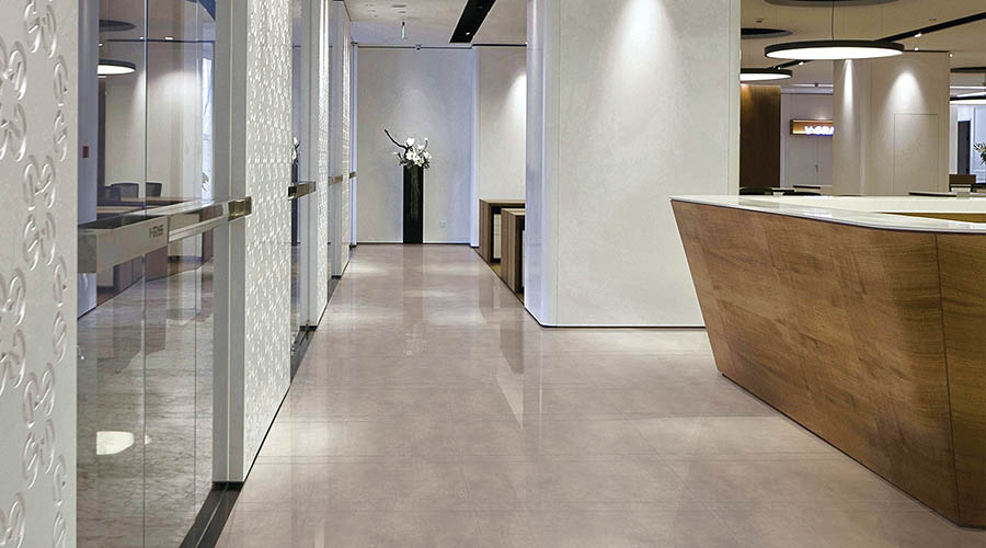 Thin porcelain tiles are the most efficient floor covering to use with electric underfloor heating