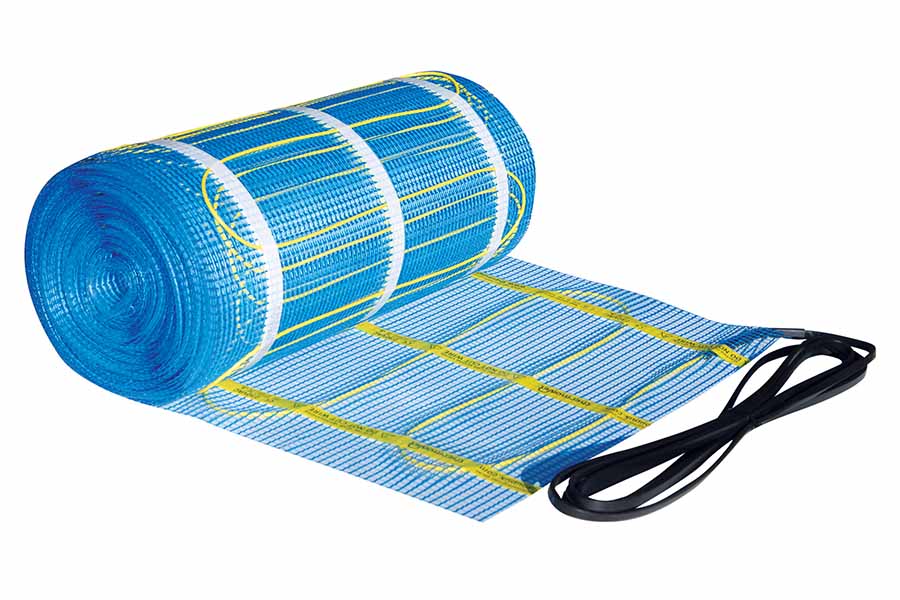 Thermonet electric underfloor heating mat is supplied in rolls for different sized rooms