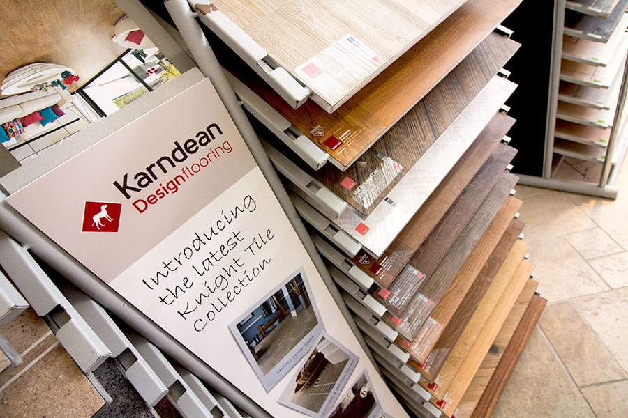 Karndean LTV vinyl flooring display at UK Tiles Direct in Dorset 