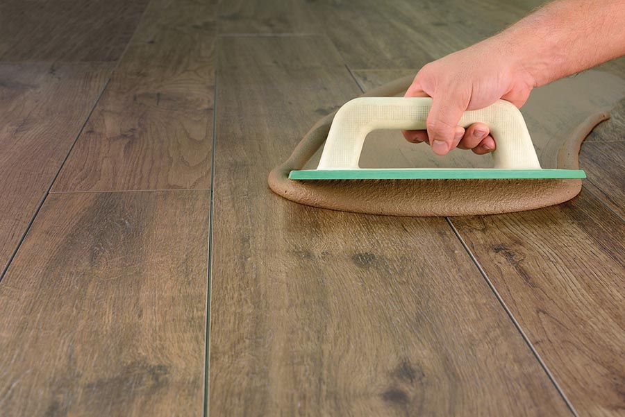 Kerakoll wood effect tile grout is available in a variety of wood tones for wood effect tiles