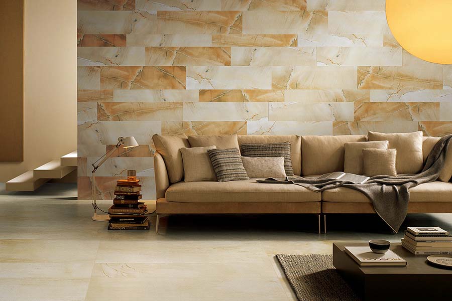 stone tiles living room