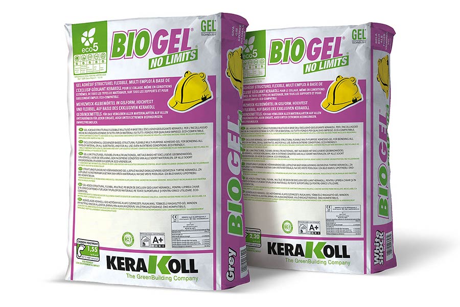 Kerakoll Bio Gel No Limits is a multi purpose high performance tile adhesive for tiling bathroom walls and floors