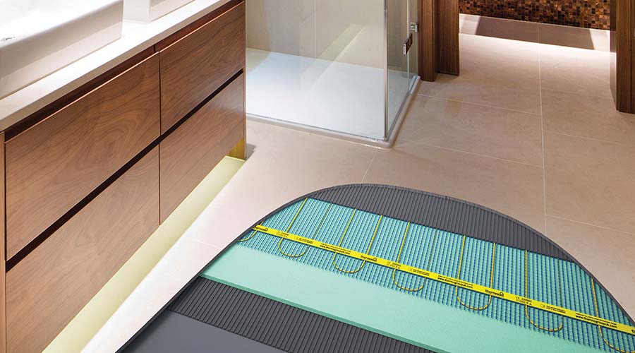 Thermonet Electric Underfloor Heating Bathroom Floor Cutaway