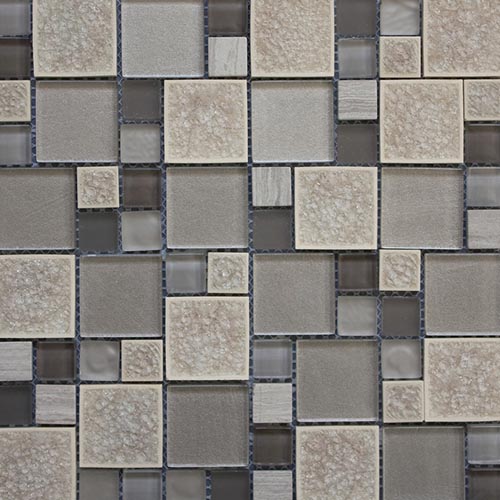 Opus Pattern Grey Blue Mosaic Tiles 30x30cm