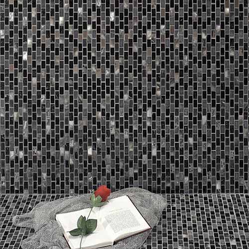 buy black marble pearl chrome mosaic tiles in sheets from uk